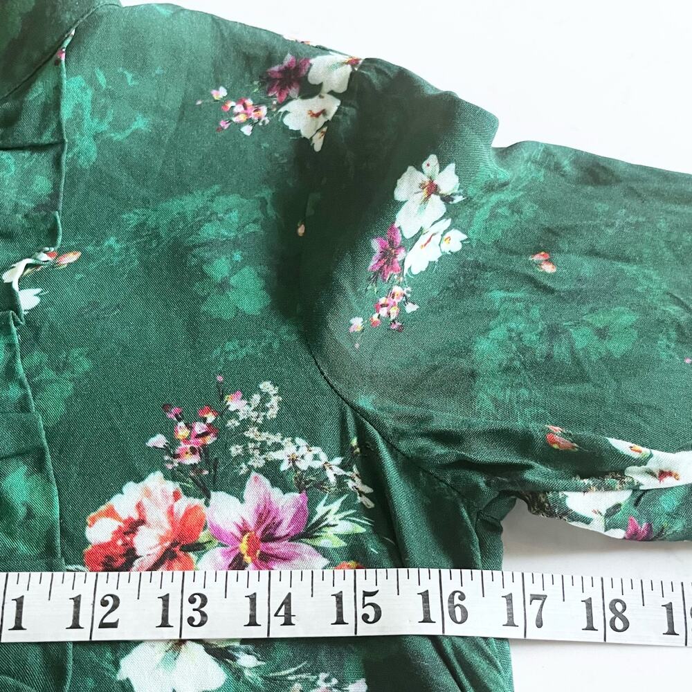 H&M Green Floral Ruffle Midi Dress Ltd Edition Cottagecore Boho Blogger Fav Sz 4 - Picture 9 of 11